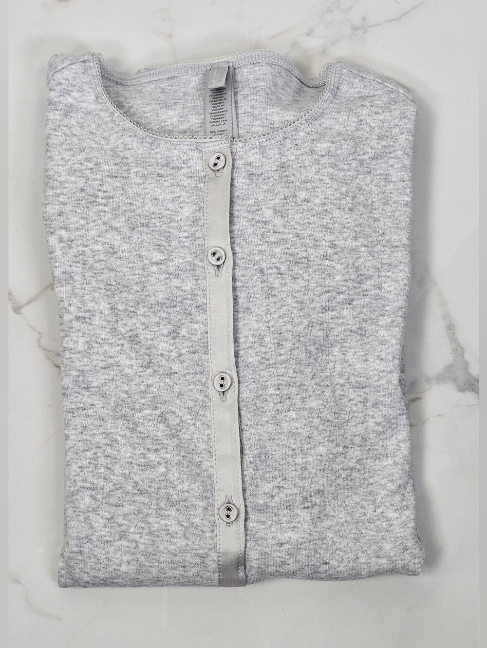 SKIMS Soft Jersey Button Up Long Sleeve Cardigan Heather Grey Size 2X